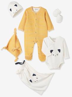 Conjuntos-Bebé-Conjunto para recién nacido de 5 prendas y bolsa a rayas gatito