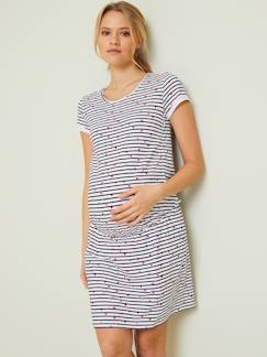 Pijamas de verano-Camisón estampado para embarazo y lactancia