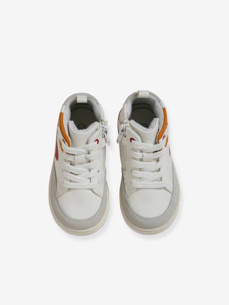 Zapatillas de caña alta, para bebé niño BLANCO CLARO LISO CON MOTIVOS 