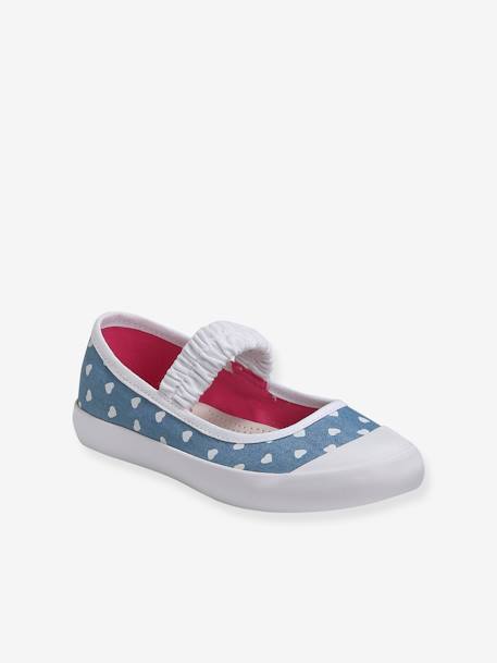 Bailarinas de tela, para niña AMARILLO CLARO METALIZADO+AZUL MEDIO ESTAMPADO+blanco+VERDE CLARO LISO 