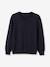 Jersey con cuello de pico para niño CYRILLUS AZUL OSCURO LISO+GRIS OSCURO JASPEADO 