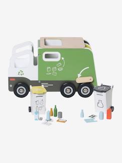 Vehículos y circuitos-Camión de reciclaje, de madera