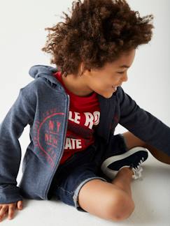Niño-Ropa deportiva-Sudadera con cremallera, capucha y motivo gráfico para niño