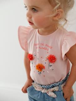 Bebé-Camiseta con flores en relieve para bebé