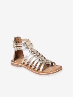Calzado-Sandalias infantiles de piel estilo espartanas especial autonomía