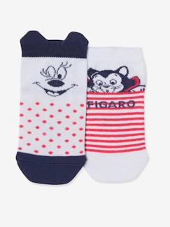 Niña-Lote de 2 pares de calcetines medianos Disney Minnie y Figaro®