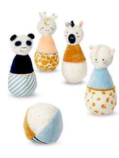 Juguetes- Primera edad-Doudous, peluches y juguetes de tejido-Juego de bolos de tela Panda