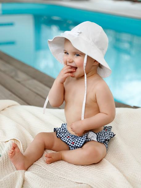 Sombrero de sol para bebé blanco liso - Vertbaudet