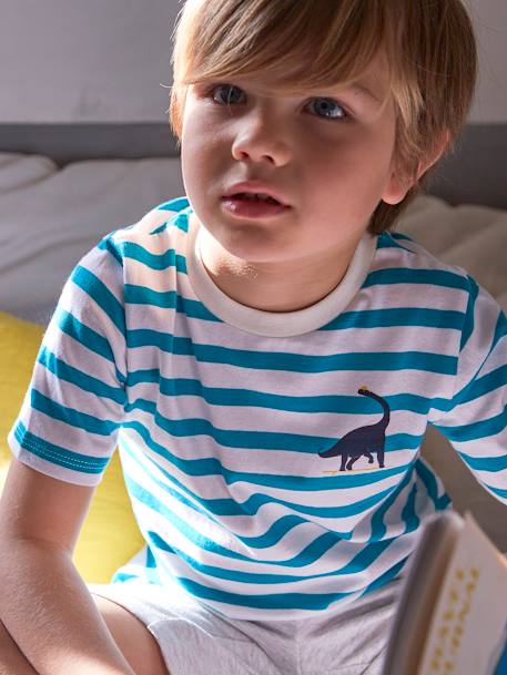 Pack de 2 pijamas con short Dinosaurio, para niño BLANCO CLARO BICOLOR/MULTICOLO 