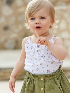 Bebé-Camiseta sin mangas de rayas finas con tirantes, para bebé