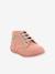 Botines de piel para bebé Bonzip 2 KICKERS® Primeros Pasos beige estampado+ROSA CLARO LISO 