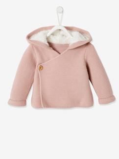 Bebé-Sudaderas, jerséis y chaquetas de punto-Cárdigan con capucha con forro de pelo sintético, para bebé