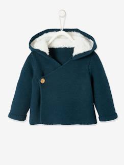 Bebé-Sudaderas, jerséis y chaquetas de punto-Cárdigan con capucha con forro de pelo sintético, para bebé