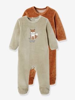 Bebé-Pijamas-Lote de 2 pijamas de terciopelo "Zorro", para bebé