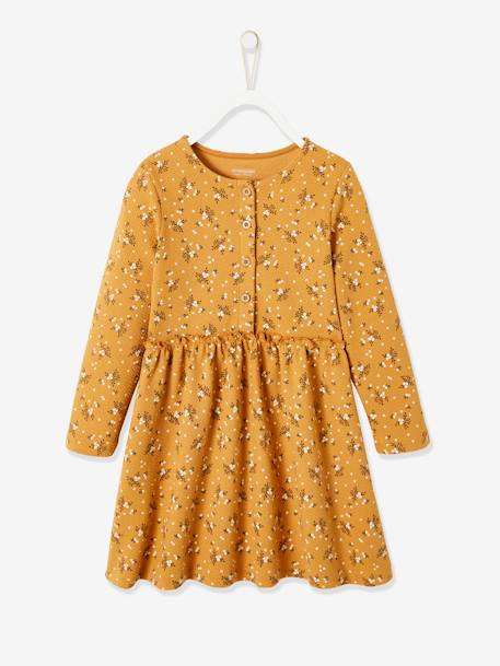 Vestido estampado de punto con relieve, para niña AZUL CLARO GRISACEO+BEIGE MEDIO ESTAMPADO+VERDE OSCURO ESTAMPADO 