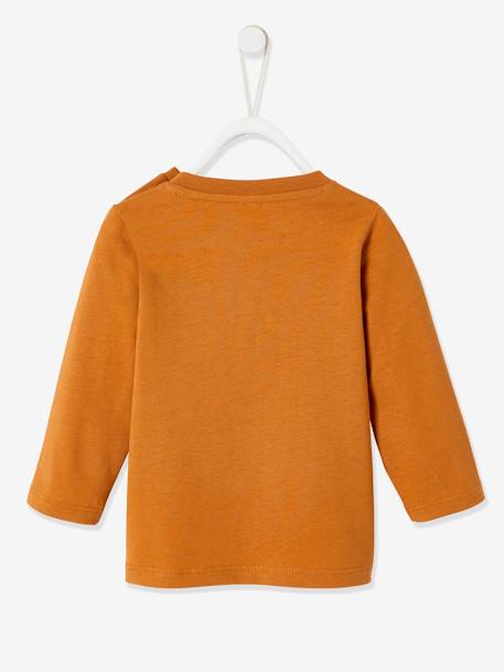 Camiseta fantasía bebé niño GRIS MEDIO JASPEADO+MARRON CLARO LISO CON MOTIVOS 