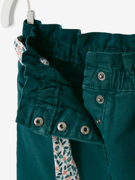 Falda estilo 'paperbag' para niña ROSA MEDIO LISO+VERDE OSCURO LISO 