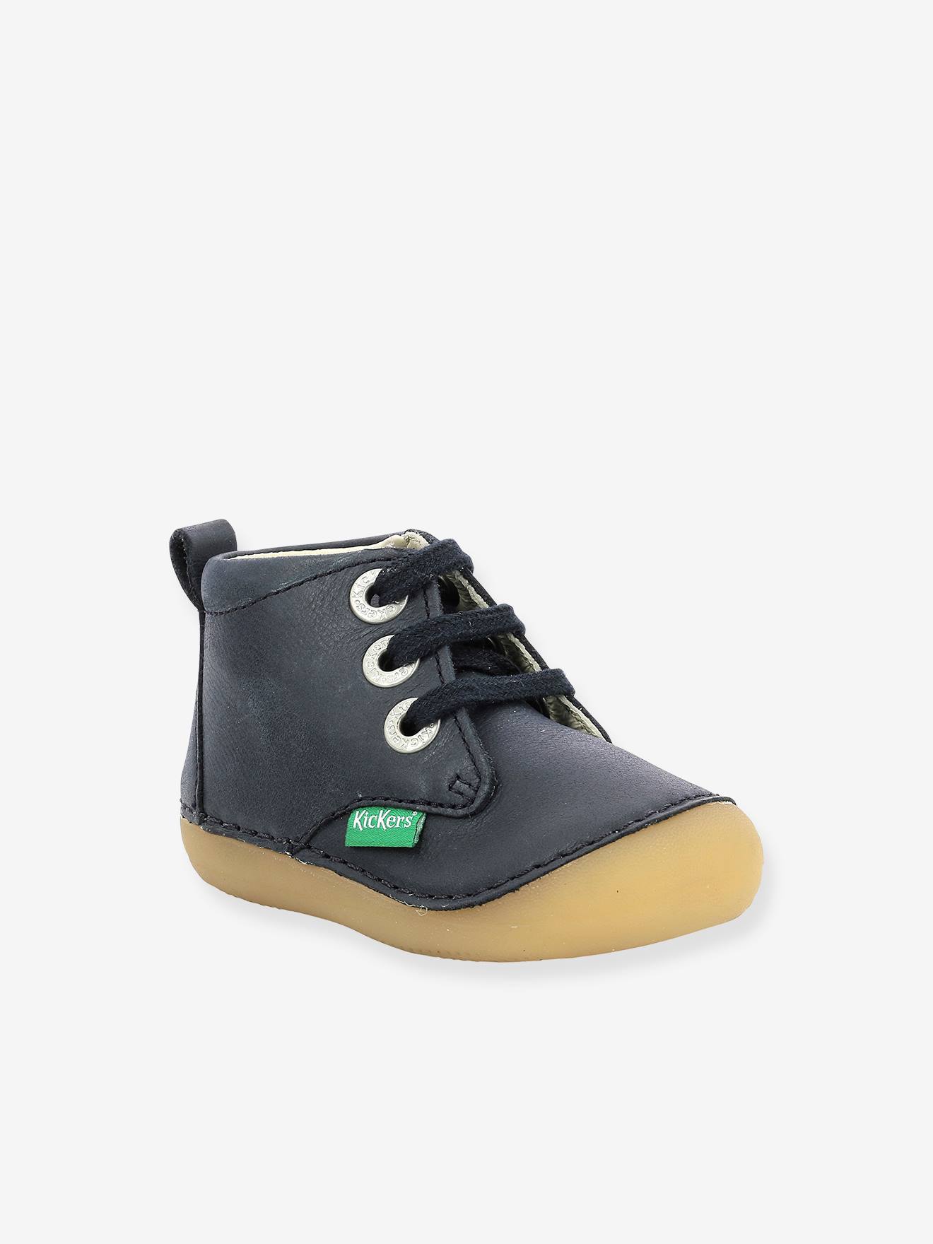 Botines de piel para bebé Soniza KICKERS® Primeros Pasos azul oscuro liso -  Kickers