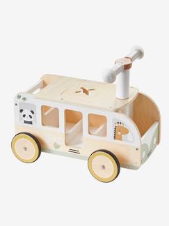 Juguetes- Primera edad-Básculas, andadores, correpasillos y cochecitos-Correpasillos autobús para doudous Hanói de madera FSC®