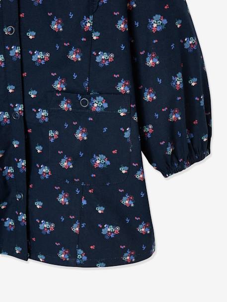 Babi con volantes personalizable estampado de flores, para niña AZUL FUERTE ESTAMPADO 
