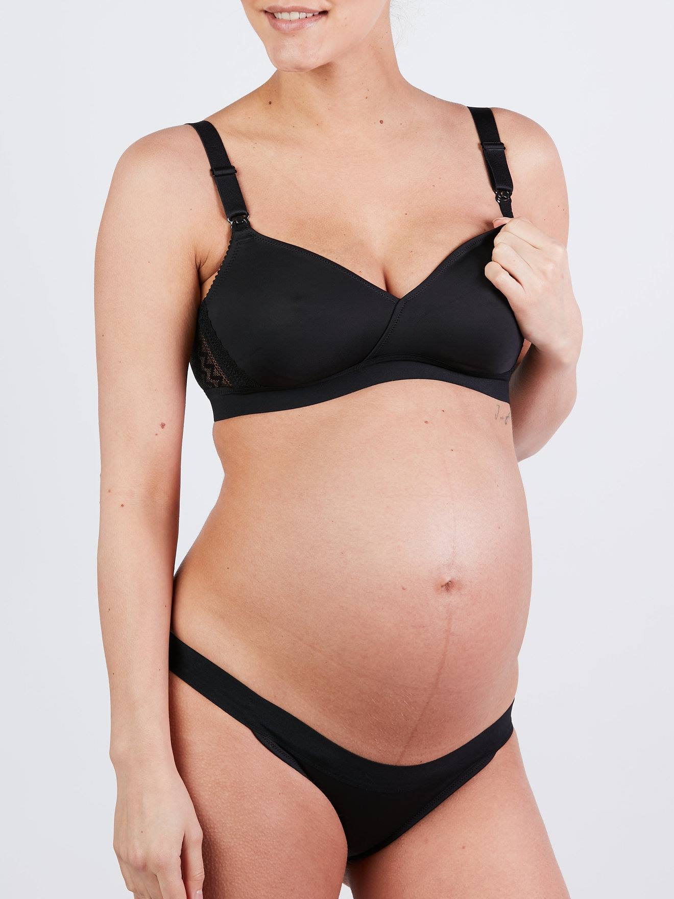 Sujetador para embarazo y lactancia Serena CACHE COEUR sin aros negro  oscuro liso con motivos - Cache Coeur