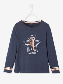 Niña-Camisetas-Camiseta deportiva con bailarina estrella y detalles irisados, para niña