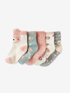 Bebé-Calcetines, leotardos-Lote de 5 pares de calcetines medianos Oso Oeko Tex®, para bebé niña