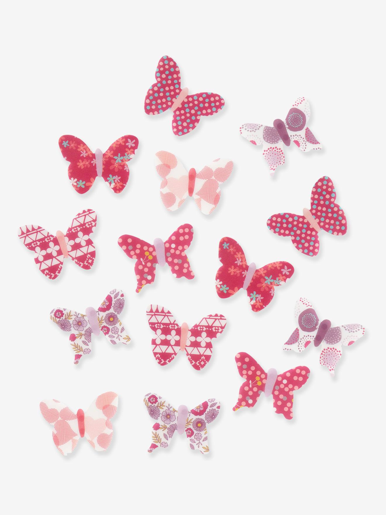 Lote de 14 mariposas decorativas niña multicolor - Vertbaudet