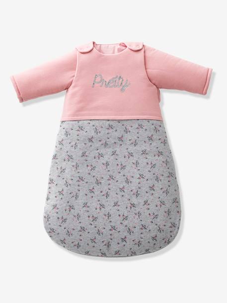 Saquito con mangas desmontables PRETTY BABY ROSA MEDIO LISO CON MOTIVOS 