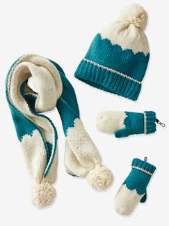 Niña-Accesorios-Gorros, bufandas, guantes-Conjunto de gorro + bufanda + manoplas/mitones para niña Oeko Tex®