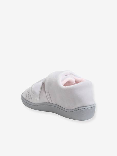 Zapatillas de casa estilo peluche para bebé niña GRIS CLARO LISO CON MOTIVOS 