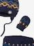 Conjunto de gorro + snood + manoplas para bebé niño Oeko Tex® AZUL FUERTE ESTAMPADO 