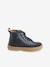 Zapatillas de piel con cordones y cremalleras, para niño AZUL OSCURO LISO+MARRON OSCURO LISO 
