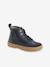 Zapatillas de piel con cordones y cremalleras, para niño AZUL OSCURO LISO+MARRON OSCURO LISO 