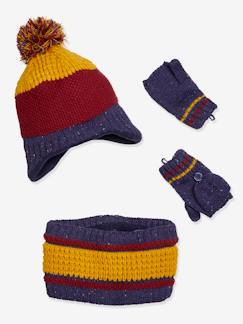 Niño-Accesorios-Gorros, bufandas, guantes-Conjunto de gorro + snood + guantes Oeko Tex® para niño