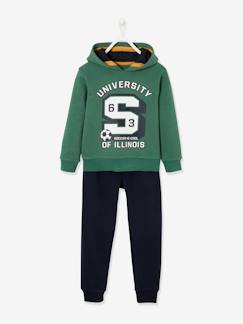 Niño-Pantalones-Conjunto deportivo de felpa sudadera con capucha + pantalón jogging, para niño