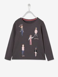 Niña-Camisetas-Camisetas-Camiseta con motivo "girly" con lentejuelas, para niña