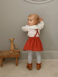 Bebé-Conjunto de blusa de plumetis y falda de terciopelo, para bebé