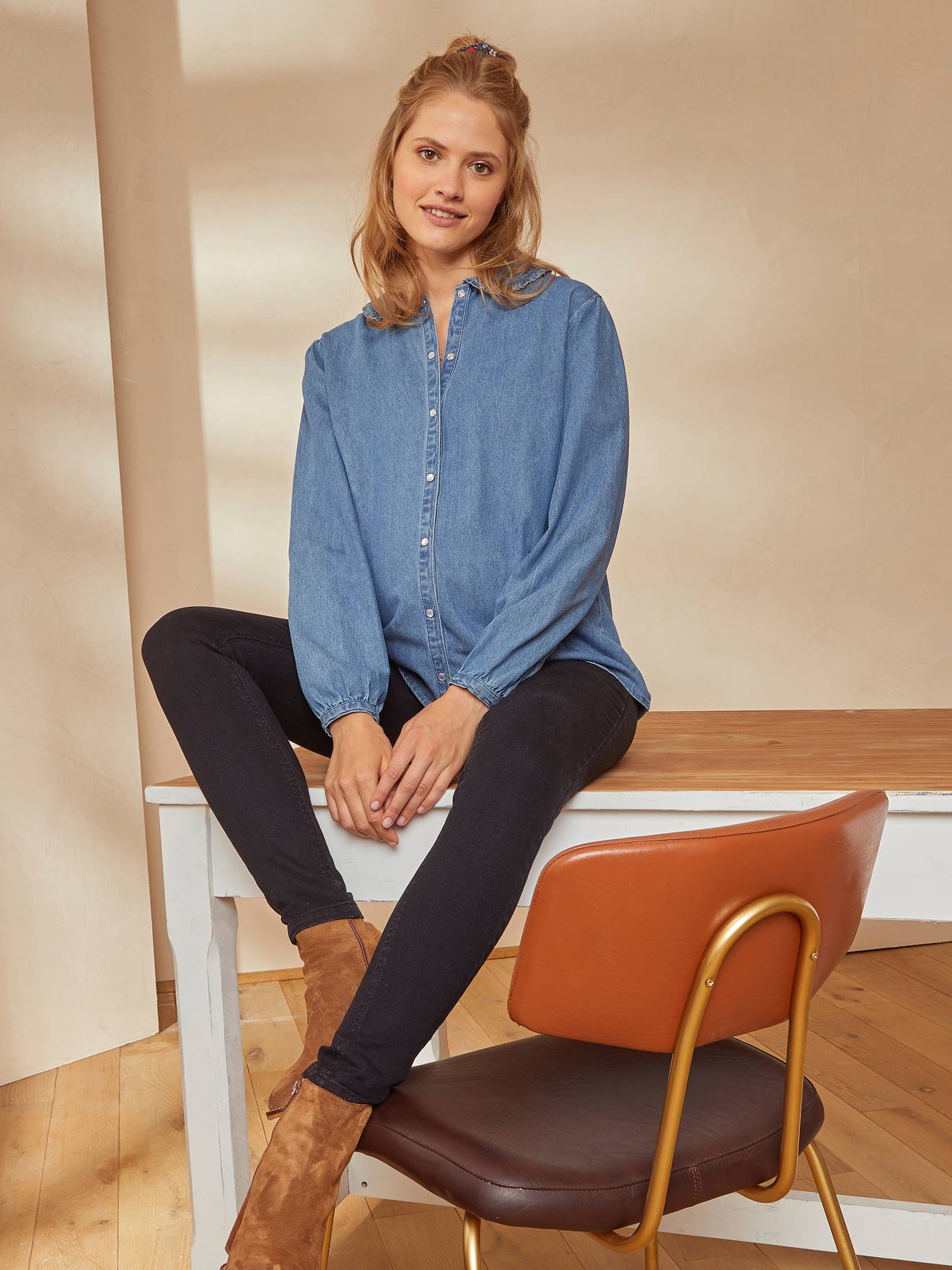 Blusas premama Denim - Camisas y Tunicas para mujeres embarazadas -  vertbaudet