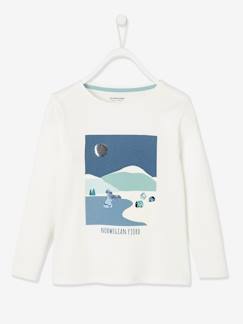 Niña-Camisetas-Camiseta con motivo Fjord y detalle de lentejuelas, para niña