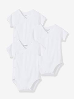 Pijamas y Ropa interior-Lote de 3 bodies blancos de manga corta Colección Bio bebé recién nacido