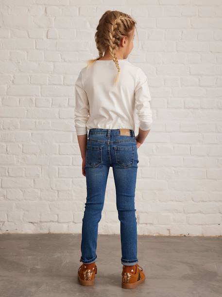 Vaqueros slim MorphologiK 'waterless' para niña, con ancho de caderas ESTÁNDAR AZUL OSCURO LAVADO+AZUL OSCURO LISO+GRIS OSCURO LISO+NEGRO OSCURO LISO 