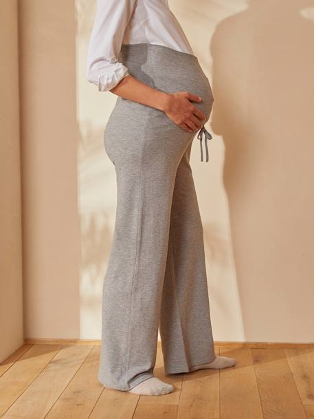 Pantalón de yoga muy suave para embarazo y postparto GRIS CLARO JASPEADO 