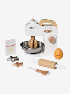 Juguetes-Juegos de imitación-Batidora robot de cocina + set repostería de madera FSC®