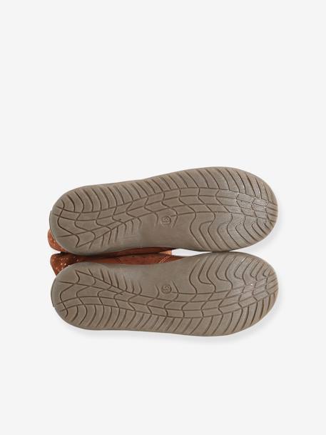 Botines de piel para niña MARRON MEDIO LISO CON MOTIVOS+NEGRO OSCURO LISO CON MOTIVOS 