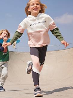 Niña-Ropa deportiva-Leggings deportivos tricolor de tejido técnico, para niña