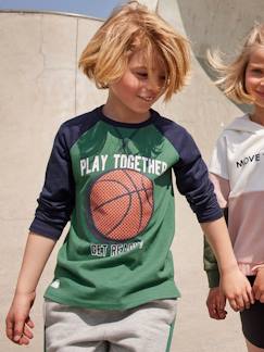 Niño-Camisetas y polos-Camiseta deportiva con balón en relieve y mangas raglán, para niño