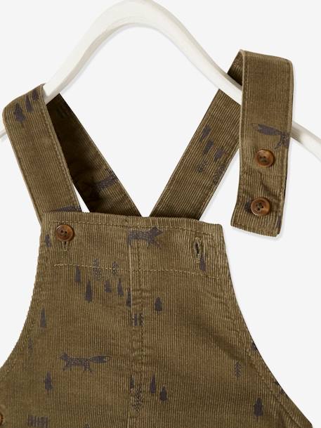 Peto de terciopelo estampado para bebé VERDE MEDIO ESTAMPADO 