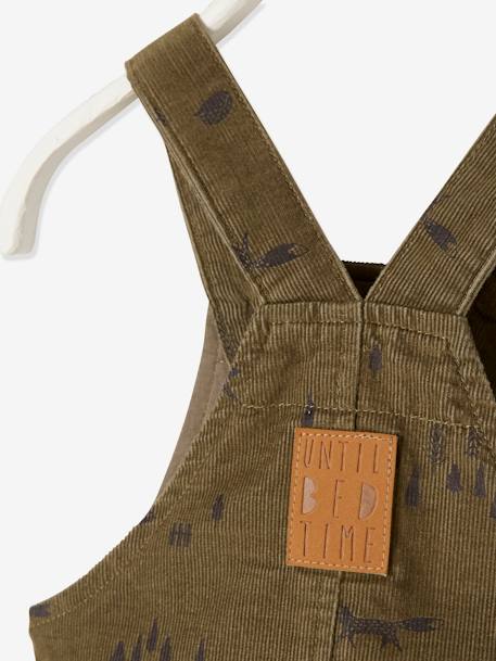 Peto de terciopelo estampado para bebé VERDE MEDIO ESTAMPADO 