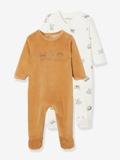 Bebé-Pijamas-Lote de 2 pijamas "Animales" de terciopelo para bebé